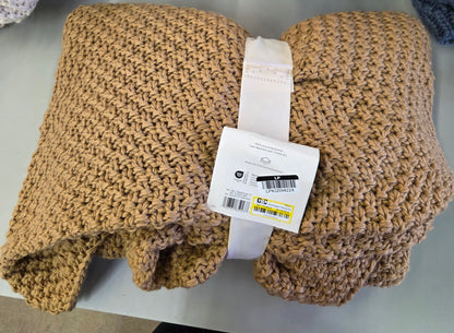 Oversized throw blanket 50in x 70in - AS IS - SOME KNOTS ARE LOOSE