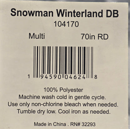 Snowman Winterland Tablecloth - 70" Round