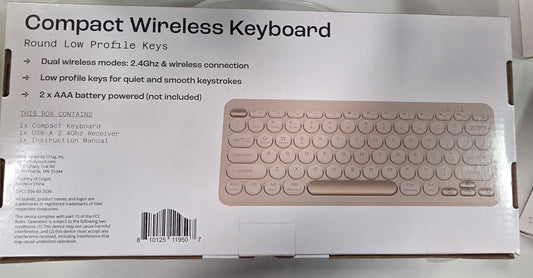 North Compact Round Key Wireless Keyboard - Beige