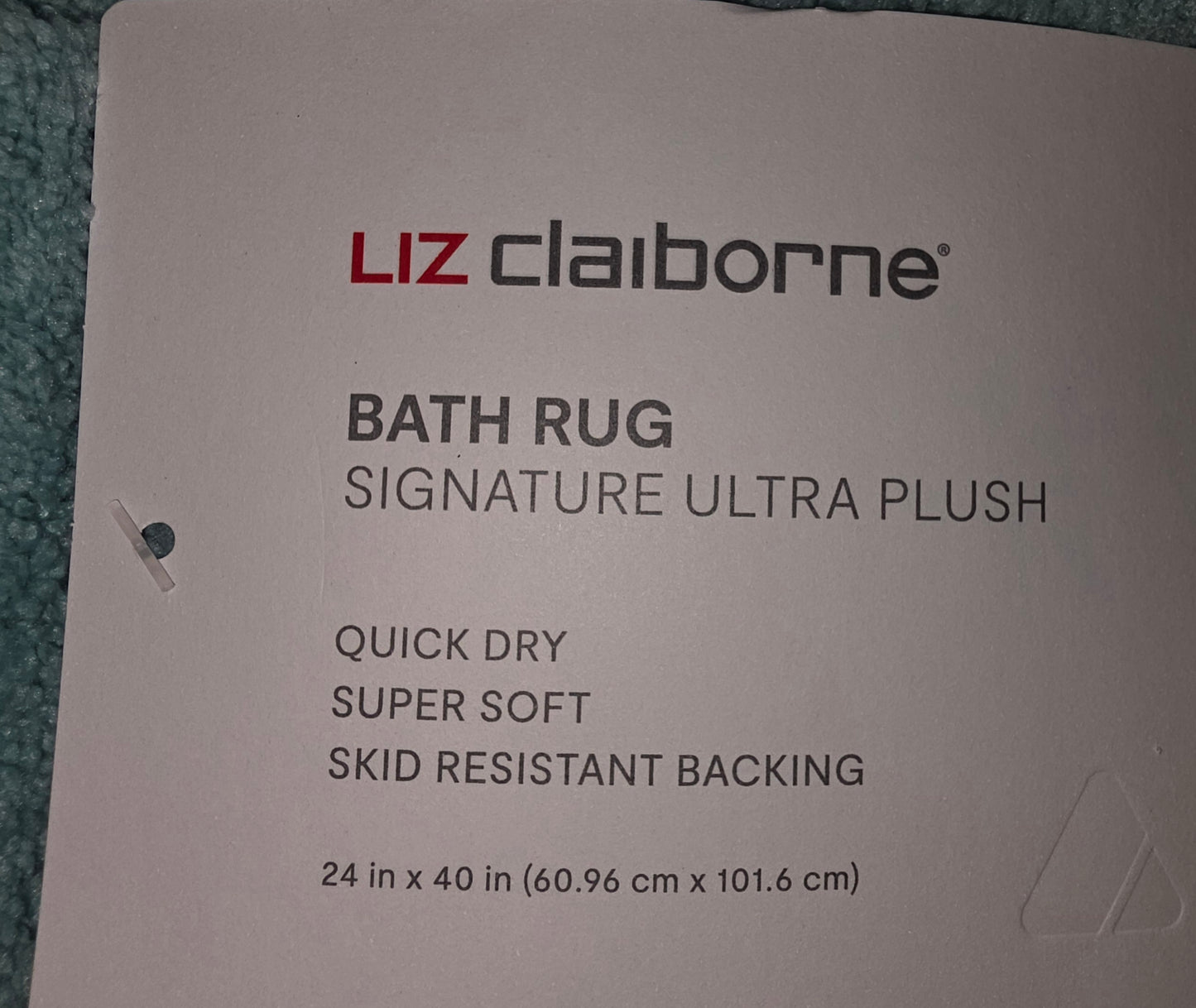 Bath Rug Liz Claiborne Signature ultra Plush Teal 24" x 40"