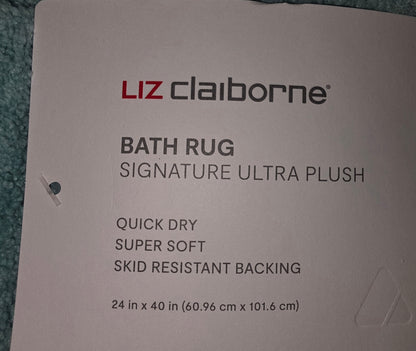 Bath Rug Liz Claiborne Signature ultra Plush Teal 24" x 40"