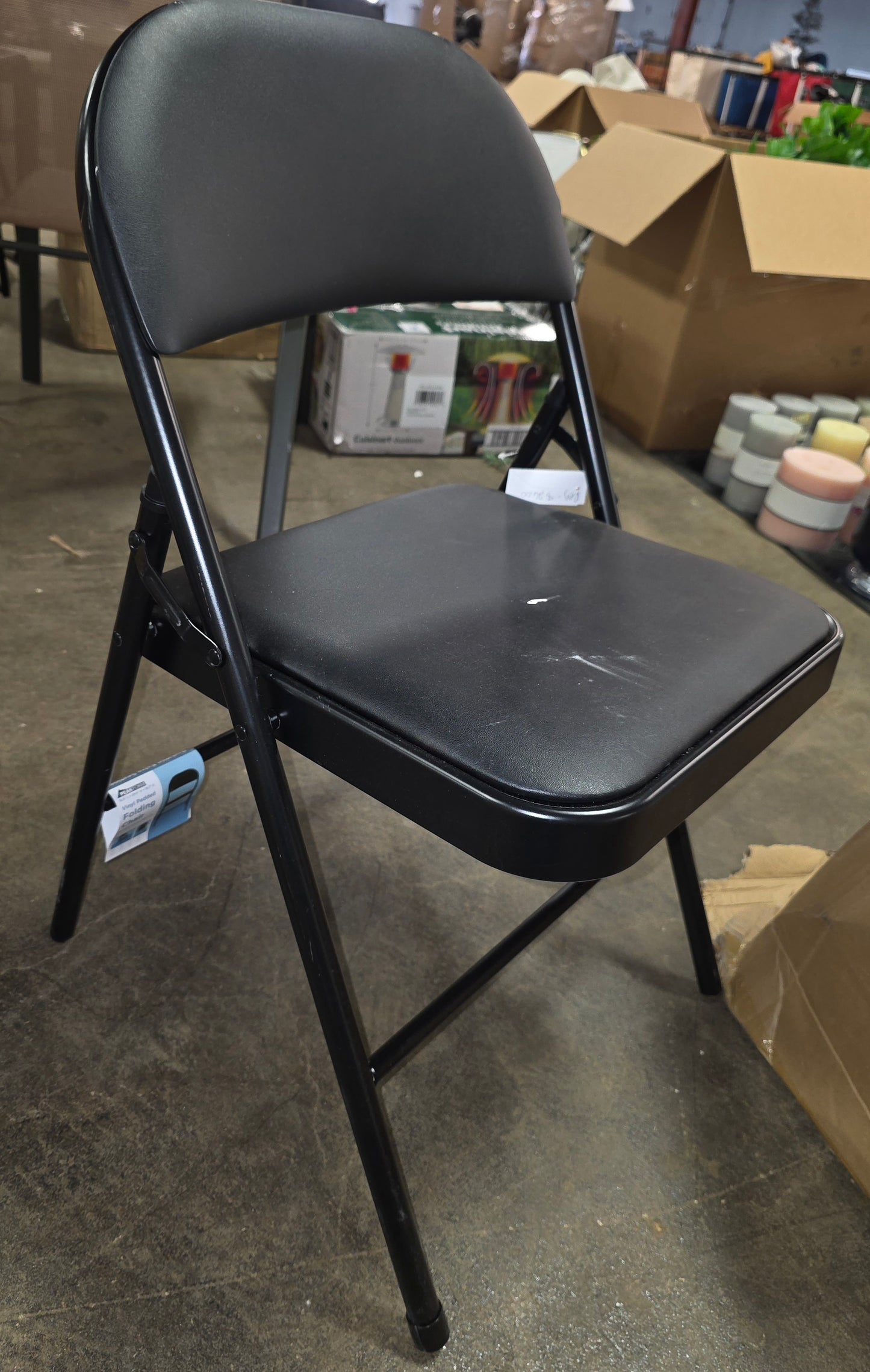Black Folding Chair, AS-IS. PICKUP ONLY