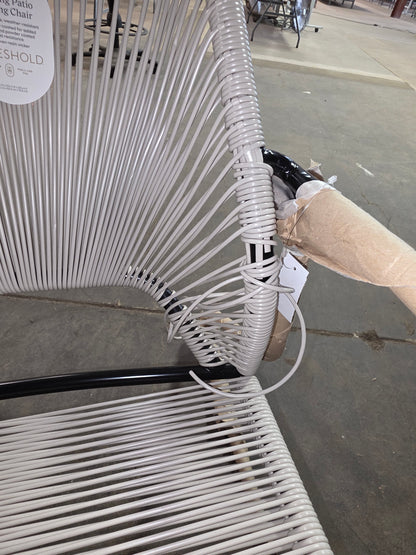Outdoor Patio Rocking Chair Gray with Black Frame - AS-IS for PICKUP ONLY