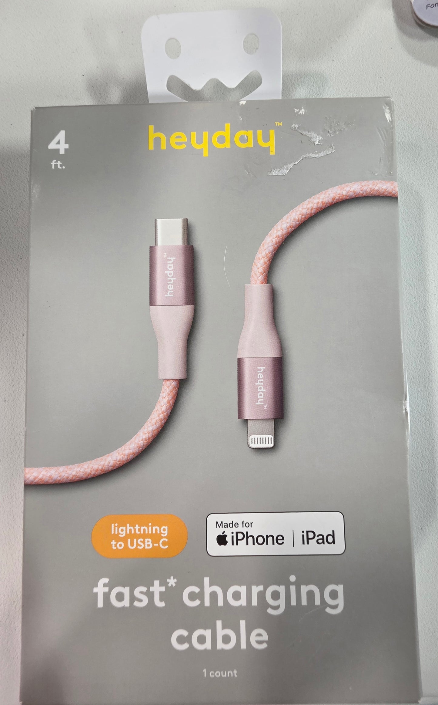 4ft USB-C to Lightning Braided Cable - heyday™ Cosmetic Pink