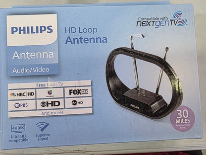 Philips Modern HD Passive Antenna - Black: Semi-Directional Set-Top Mount