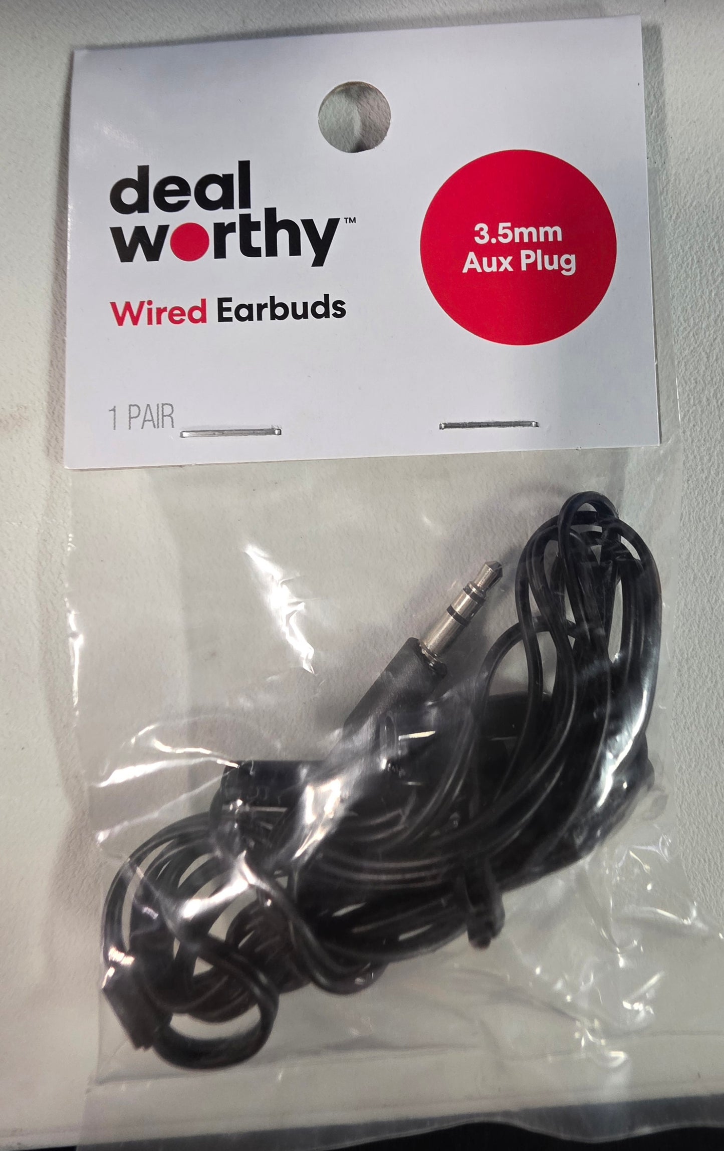 Wired Earbuds - Dealworthy™ Black: 3.5mm Jack In-Ear Headphones, ABS Cushion