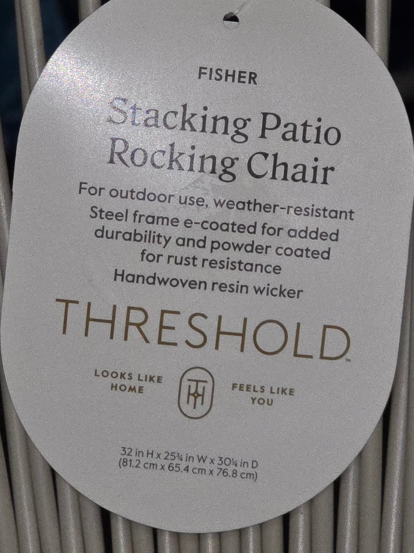 Outdoor Patio Rocking Chair Gray with Black Frame - AS-IS for PICKUP ONLY