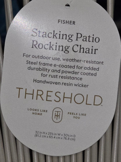 Outdoor Patio Rocking Chair Gray with Black Frame - AS-IS for PICKUP ONLY