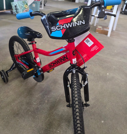 Schwinn Piston 16" Kids' Bike - Black/Blue/Red w/Yraining Wheels PICKUP ONLY