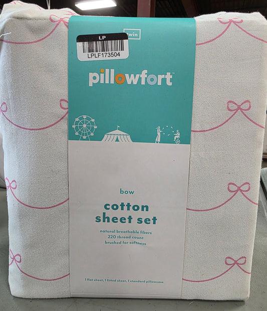 Twin Sheet Set Pretty Bow Kids' Cotton Sheet Set