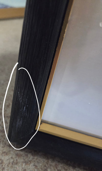 8x10" gallery wall frame black/brass - AS IS - MINOR COSMETIC FLAWS - PICK UP ONLY