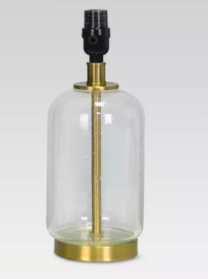 Bubble Glass with Brass Detail Small Lamp Base Clear - Threshold™