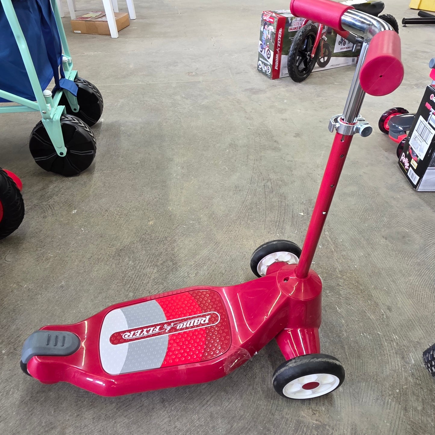 Radio Flyer Grow With Me Beginner Kids' Kick Scooter - Red: Adjustable Handlebar, Non-Slip Deck