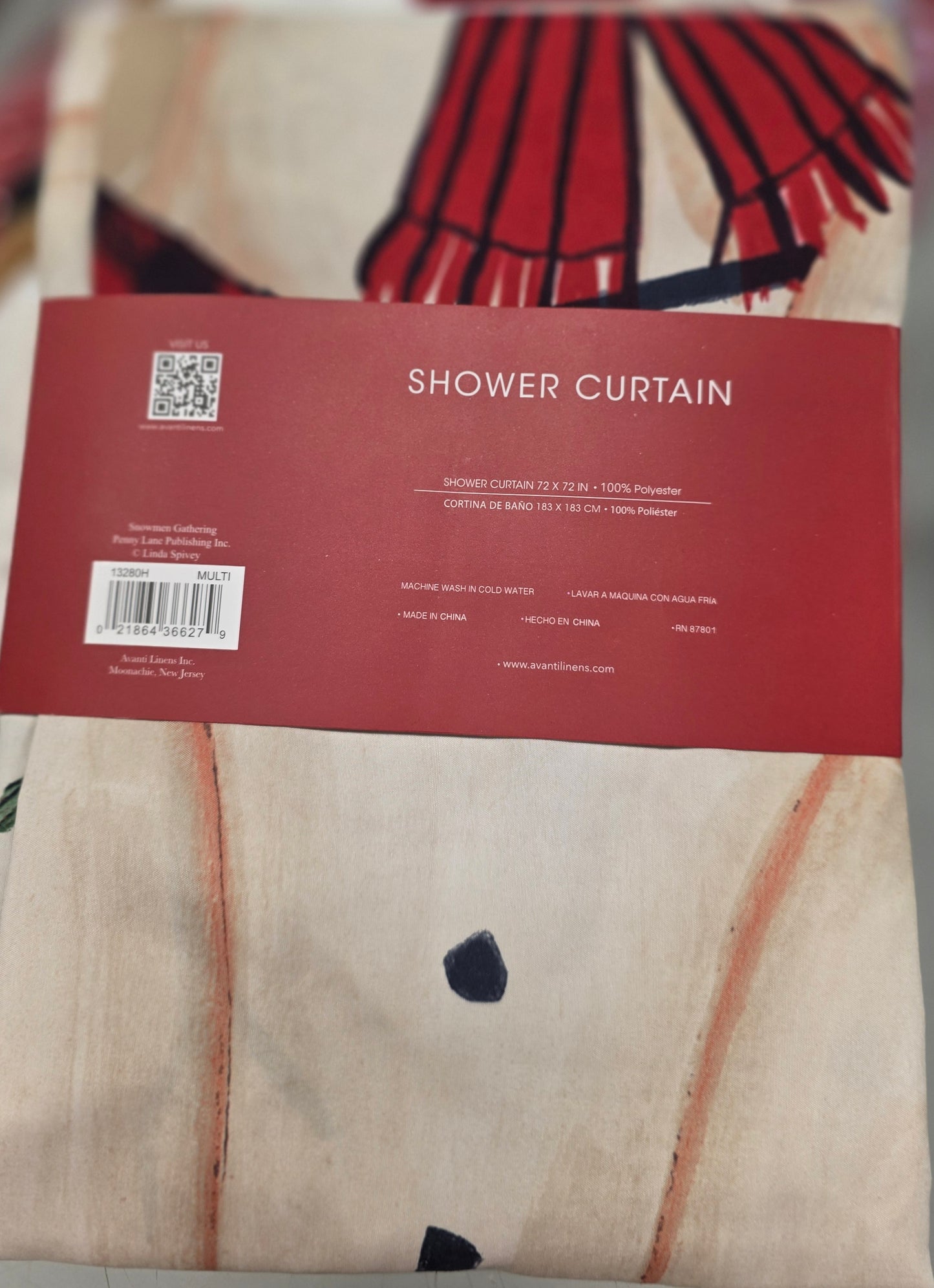 Avanti Snowmen Gathering Shower Curtain 72" x 72"