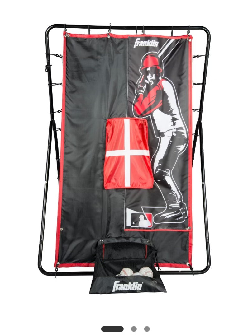 THRIFTY 70 - Franklin sports MLB 3-way return with target - AS IS - MISSING S-HOOK BUNGEES, GROUND STAKES, NET - FINAL SALE - NO RETURNS
