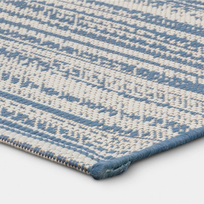 5'x7' Melange Rectangular Woven Outdoor Area Rug Blue