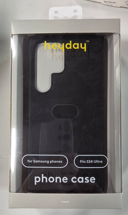 Samsung Galaxy S24 ULTRA Silicone Phone Case - heyday™ Black: Solid Pattern, Compatible with Samsung Galaxy S24 ULTRA
