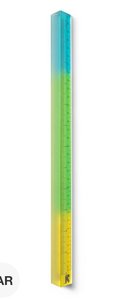 13" acrylic ruler blue/green/yellow - BTS