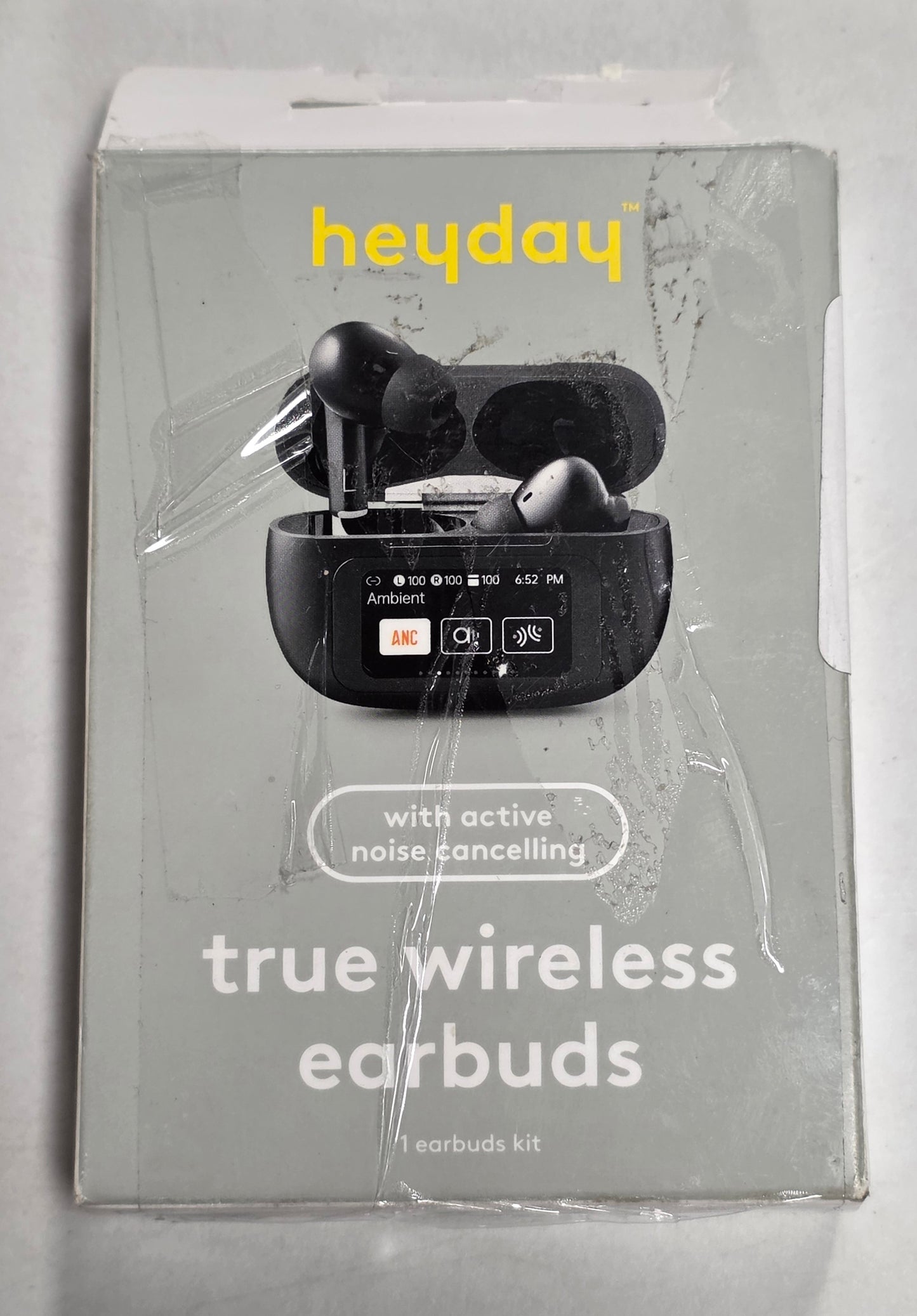 True Wireless Active Noise Cancelling Earbuds with Screen Black - heyday™
