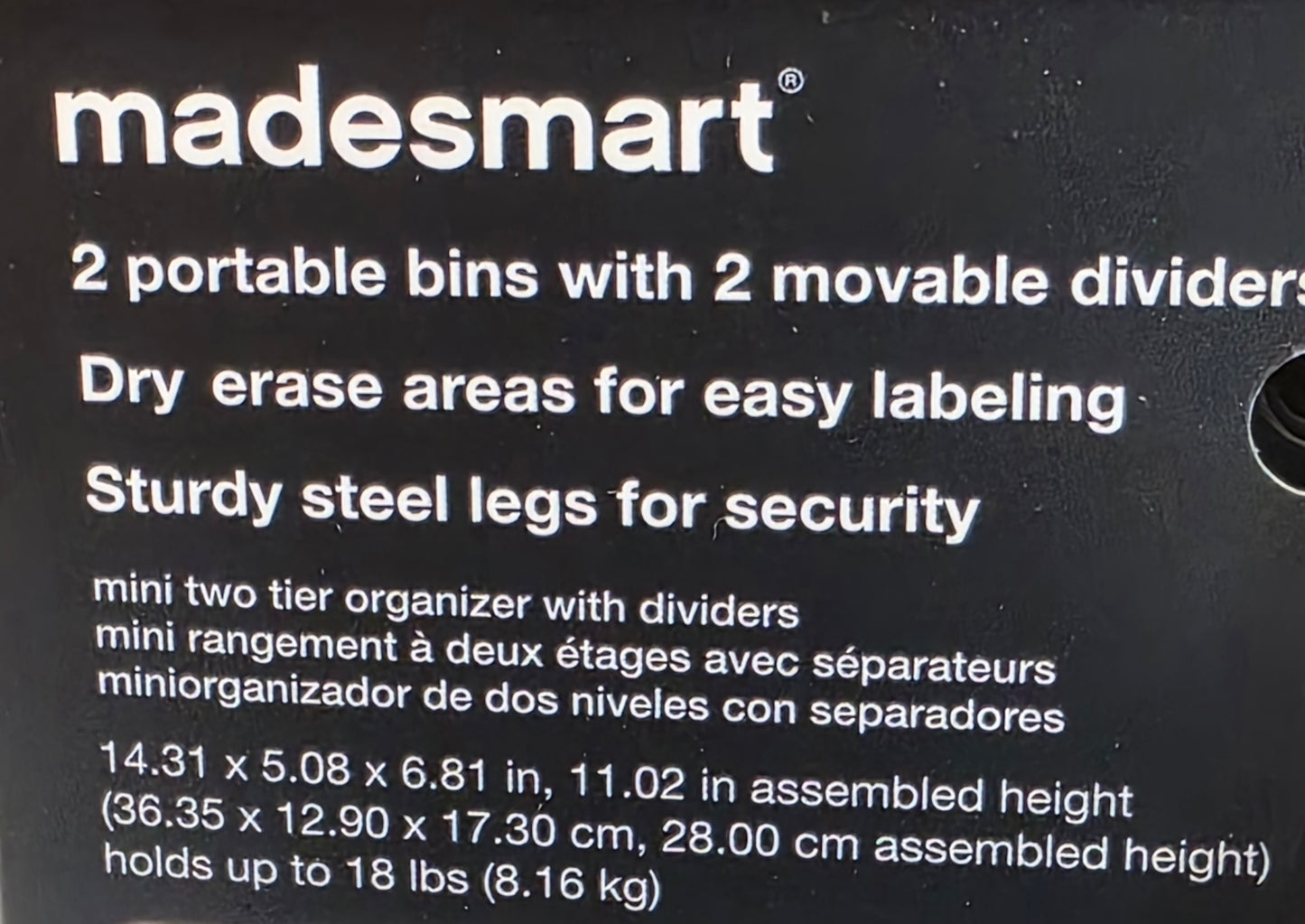 Madesmart Mini Two Tier Organizer with Dividers