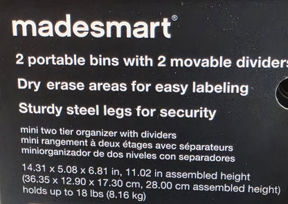 Madesmart Mini Two Tier Organizer with Dividers
