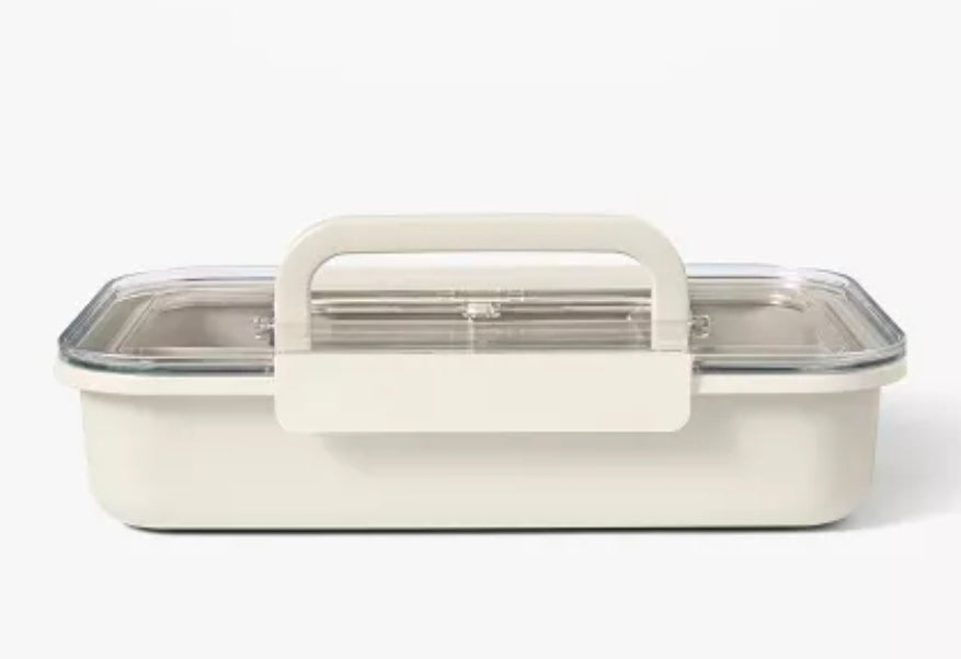 Bento Box - Large Plastic Snacklebox Cream Color
