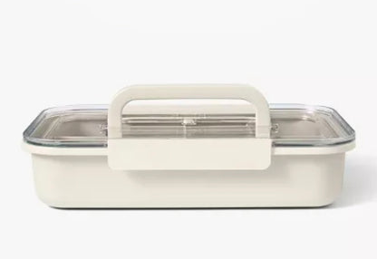 Bento Box - Large Plastic Snacklebox Cream Color