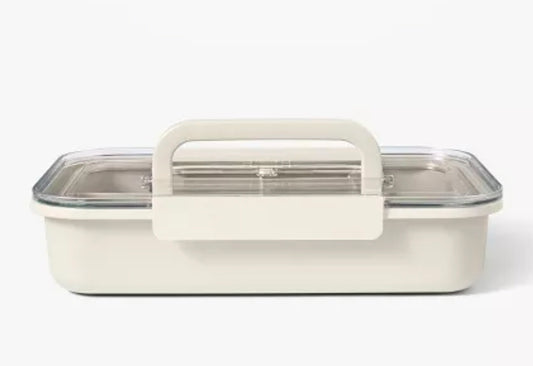 Bento Box - Large Plastic Snacklebox Cream Color