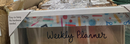 weekly planner acrylic whiteboard school pencils Clear