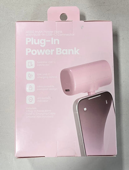 GEMS 4500mAh Plug in Power Bank - Pink