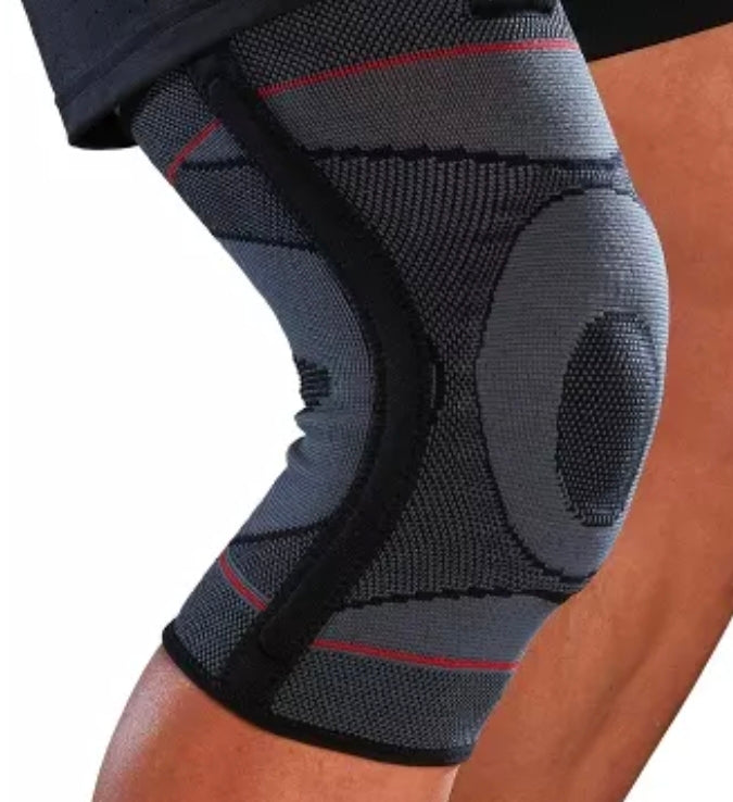 McDavid Sport Knee Knit Sleeve with Buttress and Stays - Gray - L/XL DAMAGED PACKAGE
