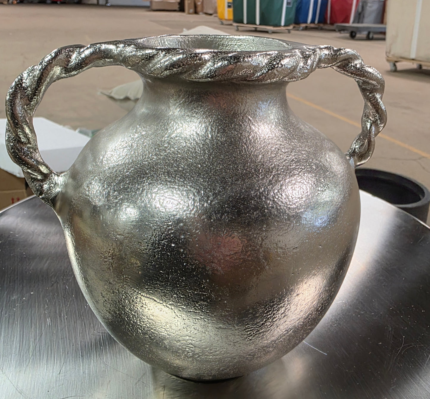 Handled vase silver - AS IS - SOME MINOR COSMETIC FLAWS