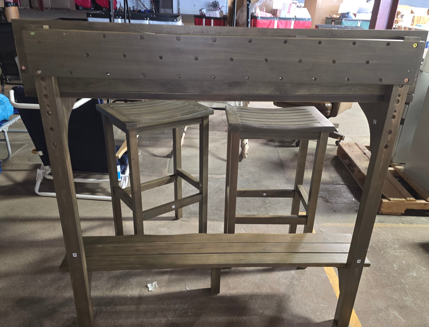 Wood Bar Set with Stools AS-IS & Pickup Only