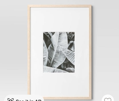 20x30" matted to 11x14" poster frame light wood - AS IS - MINOR COSMETIC FLAWS (see picture) - PICK UP ONLY
