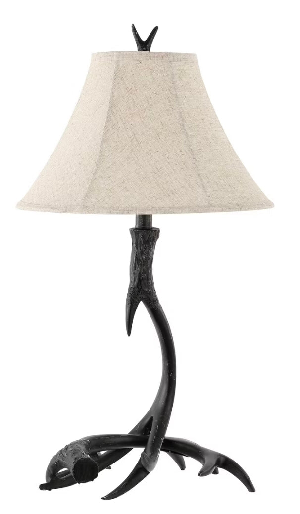 27.5" Antler Rustic Resin LED Table Lamp Black - JONATHAN Y.  PICKUP ONLY