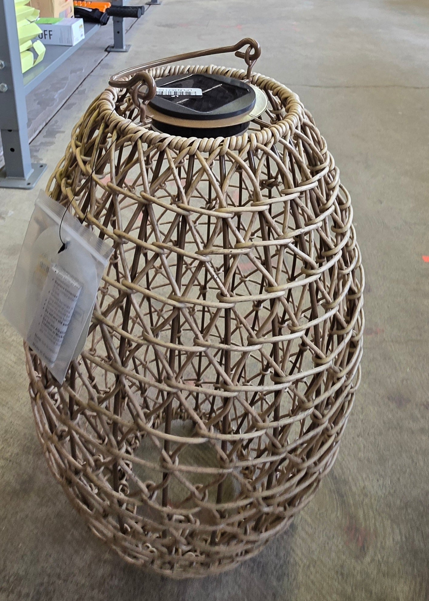 Open Weave Solar LED Large Outdoor Lantern 19.5" Tall