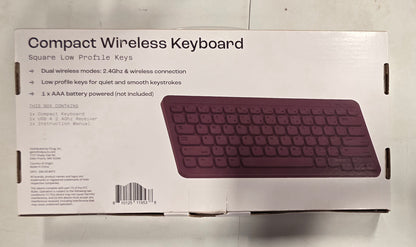 North Compact Square Key Wireless Keyboard - Plum Purple