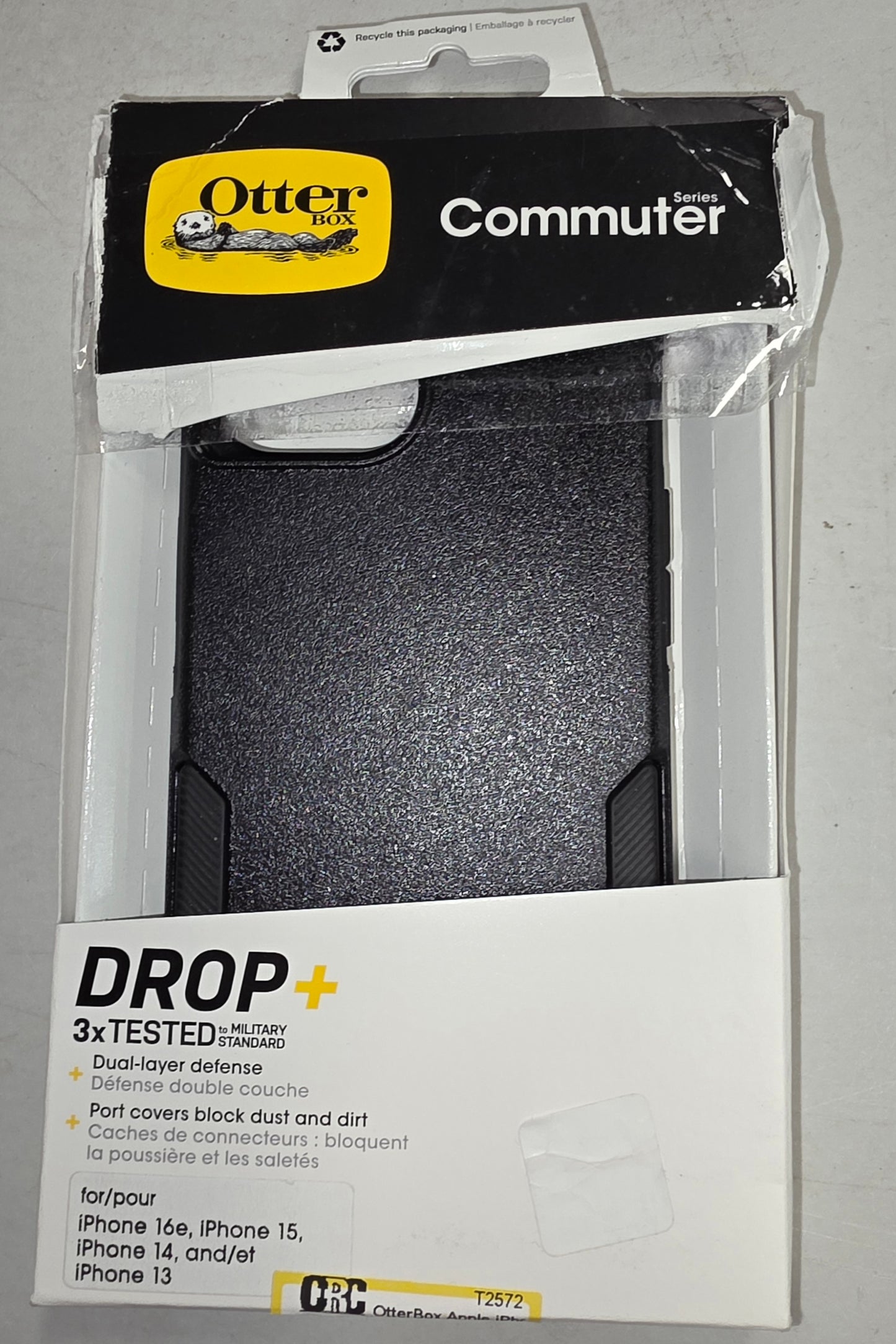 OtterBox Apple iPhone 16e/iPhone 15/iPhone 14/iPhone 13 Commuter Series Case - Black