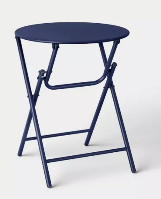 Metal Round Open Weave Bistro Patio End Table Navy Blue - Threshold™ PICKUP ONLY