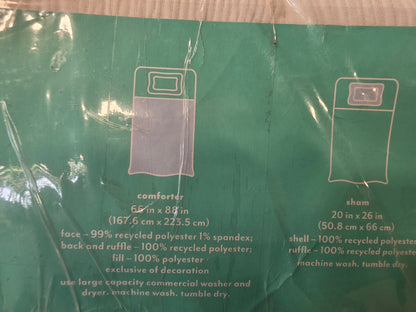 Twin Reversible Crinkle Bow Gingham Floral Kids' Comforter & Sham Set