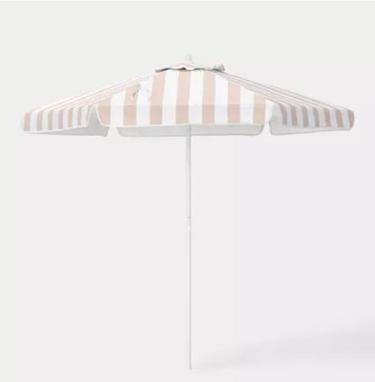 7.5" Round Valance Outdoor Patio Umbrella Tan Stripe - Room Essentials™ PICKUP ONLY