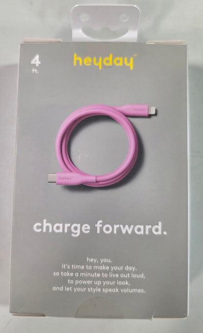 4ft USB-C to Lightning Silicone Cable - heyday™ Bright Lilac Purple