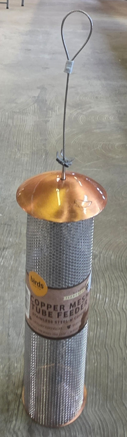 Birds Choice Modern Farmhouse Copper Mesh Bird Tuber Feeder