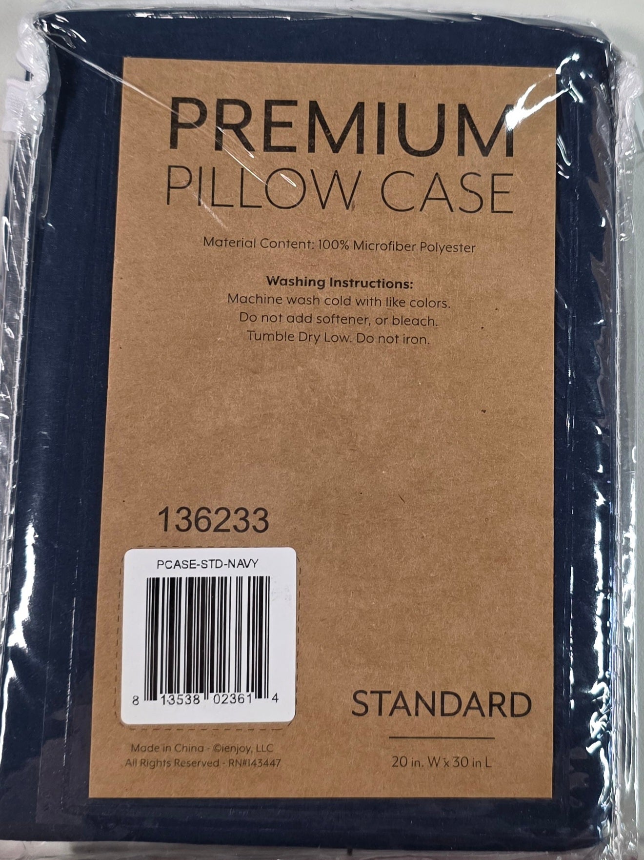Premium Pillowcase Standard 2 pcs Navy