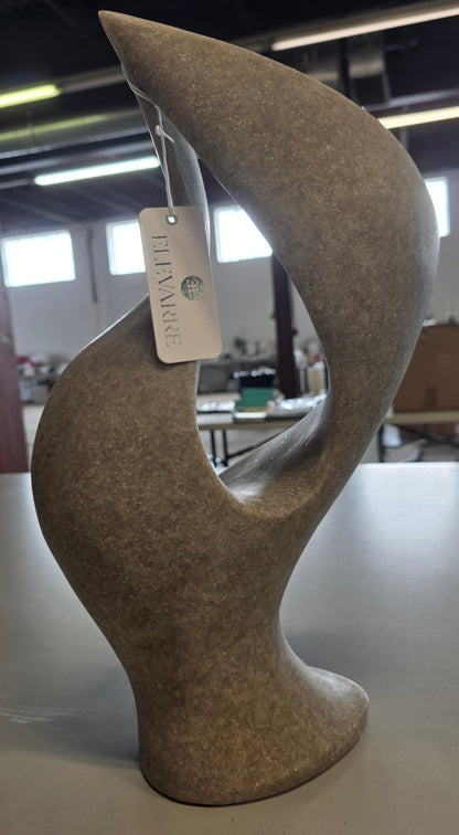 Abstract Resin Quartz Sculpture Statue for Home Decor - Decorative Object Accent for Office Desks, Table or Living Room Decoration - 18", Brown PICKUP ONLY