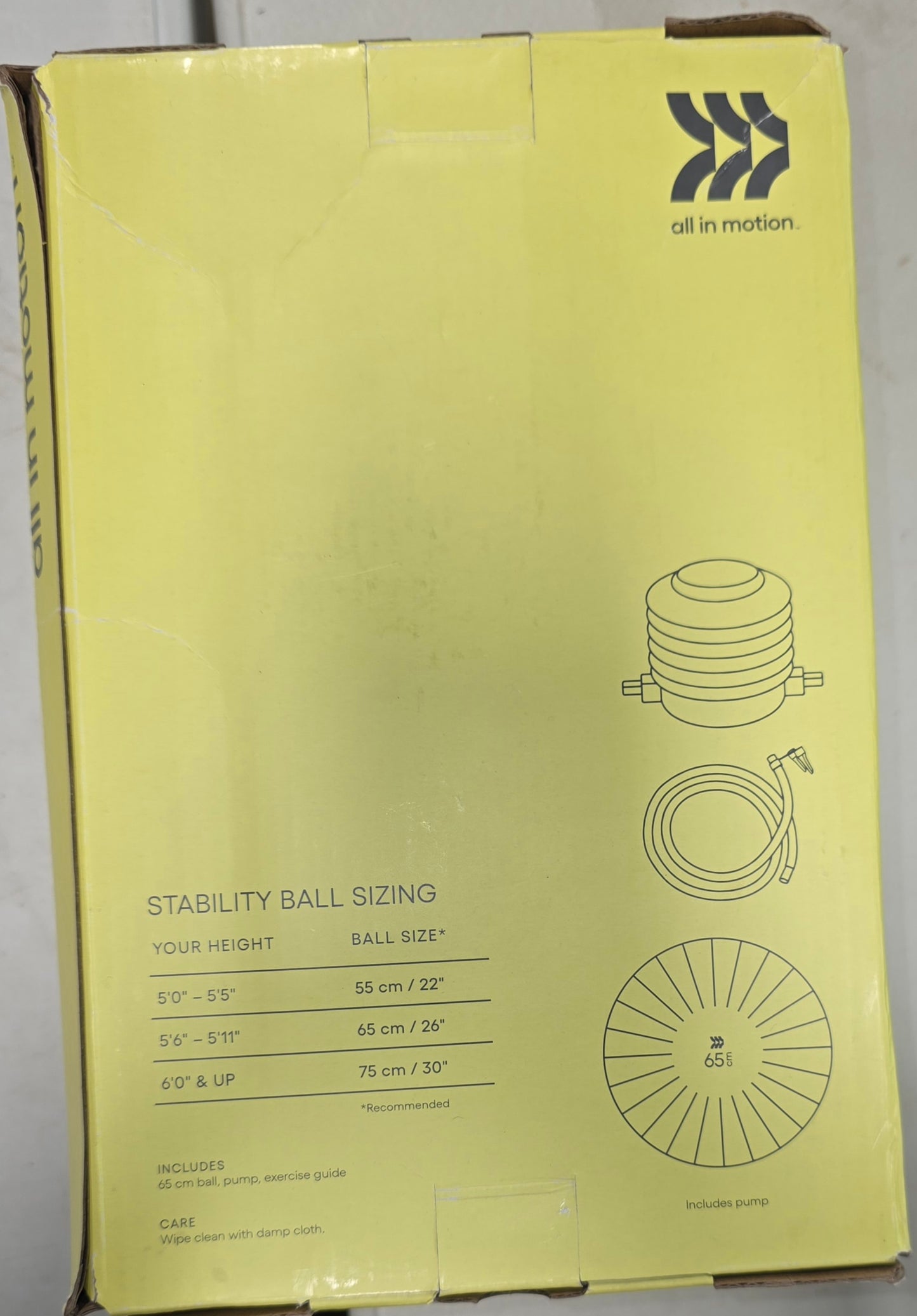 Stability Exercise Ball Blue 65cm - All In Motion™