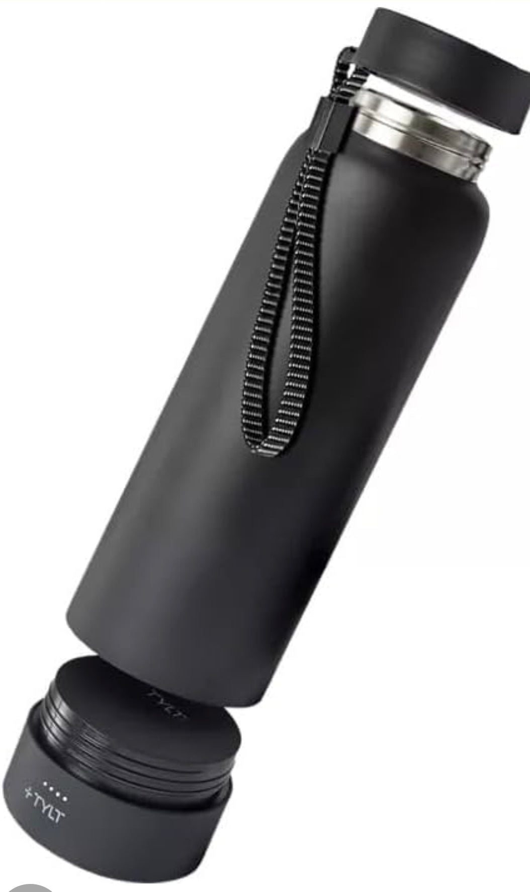 TYLT Power Bottle 2.0 24oz Stainless Steel Water Bottle with Magnetic Portable Power Bank