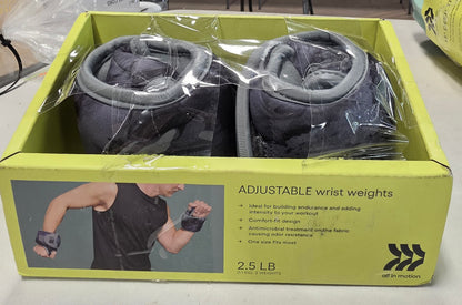 Wrist Weights Anti-microbial 2.5lbs 2pc - All In Motion™: Adjustable Neoprene Pair