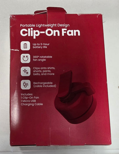 GEMS Clip on Personal Fan - Maroon - may be Damaged Box