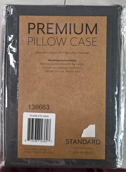 Premium Pillowcase Standard 2 pcs Gray